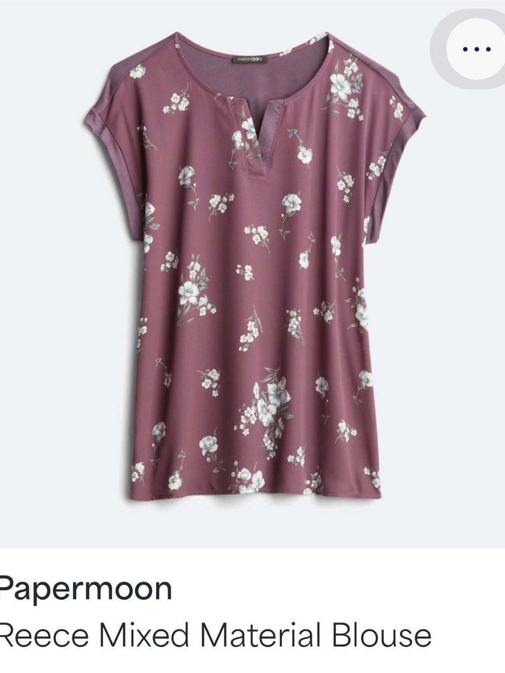 Papermoon Mauve Floral Notch-Neck Blouse